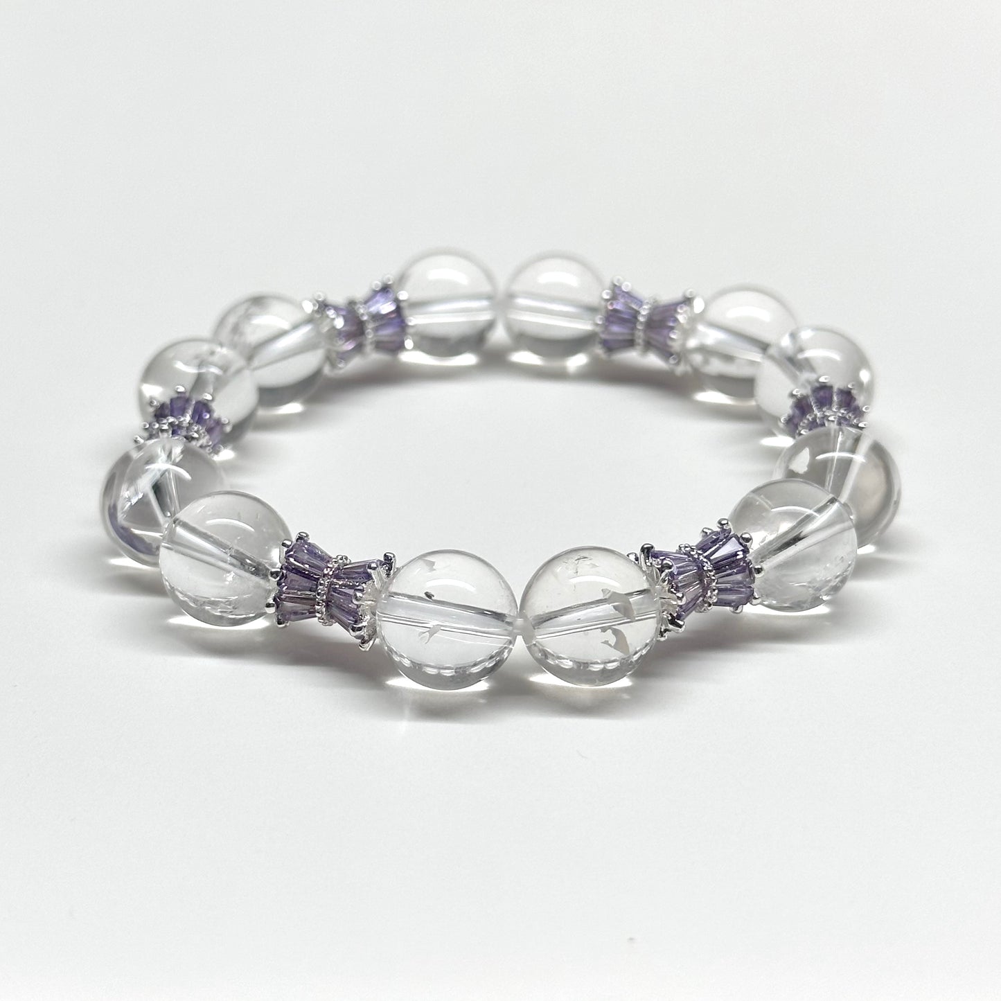 BS36【Ice Beard】White Quartz Purple Alloy Accessories Bracelet