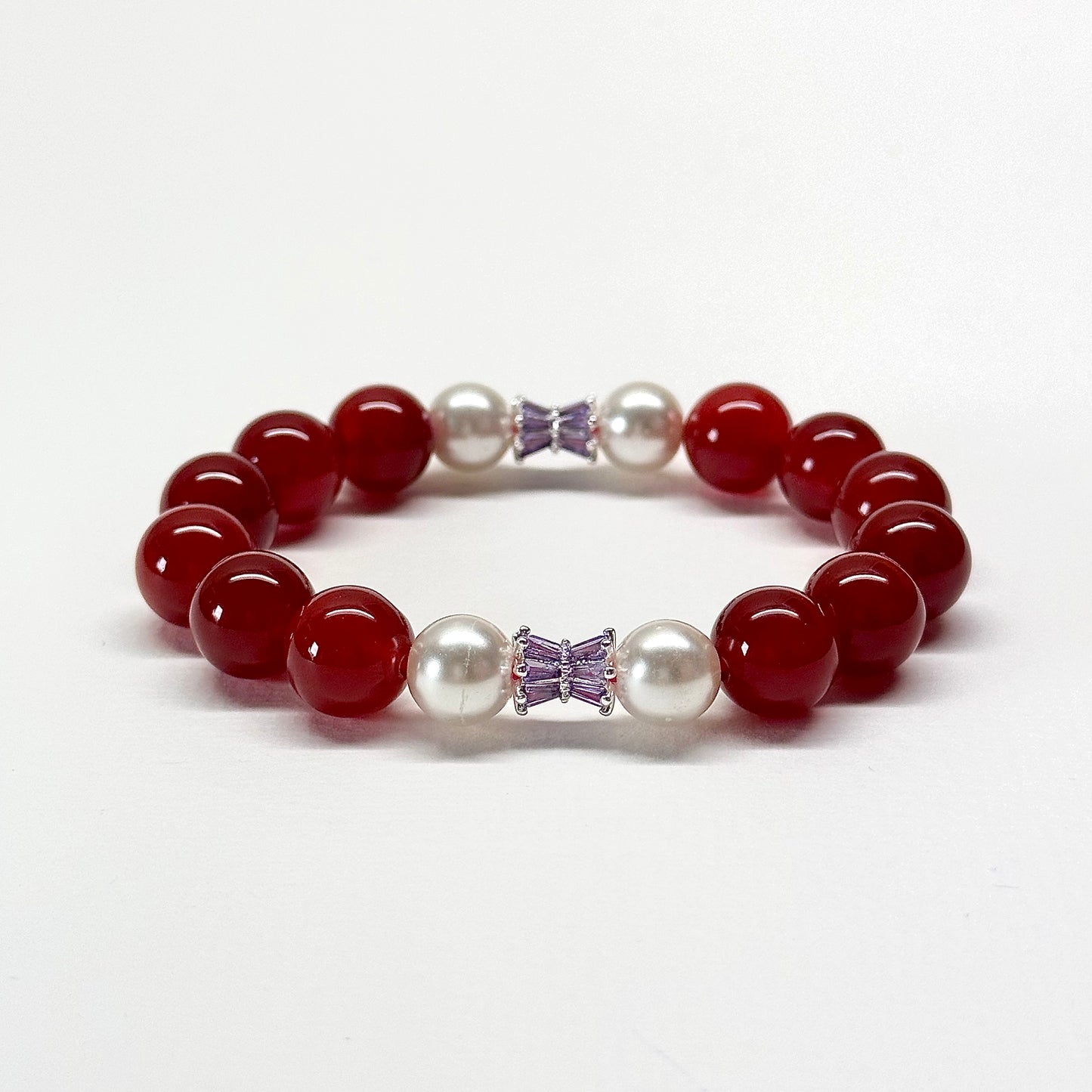 BS58 Red Agate Pearl Purple-Gold Accessories Bracelet