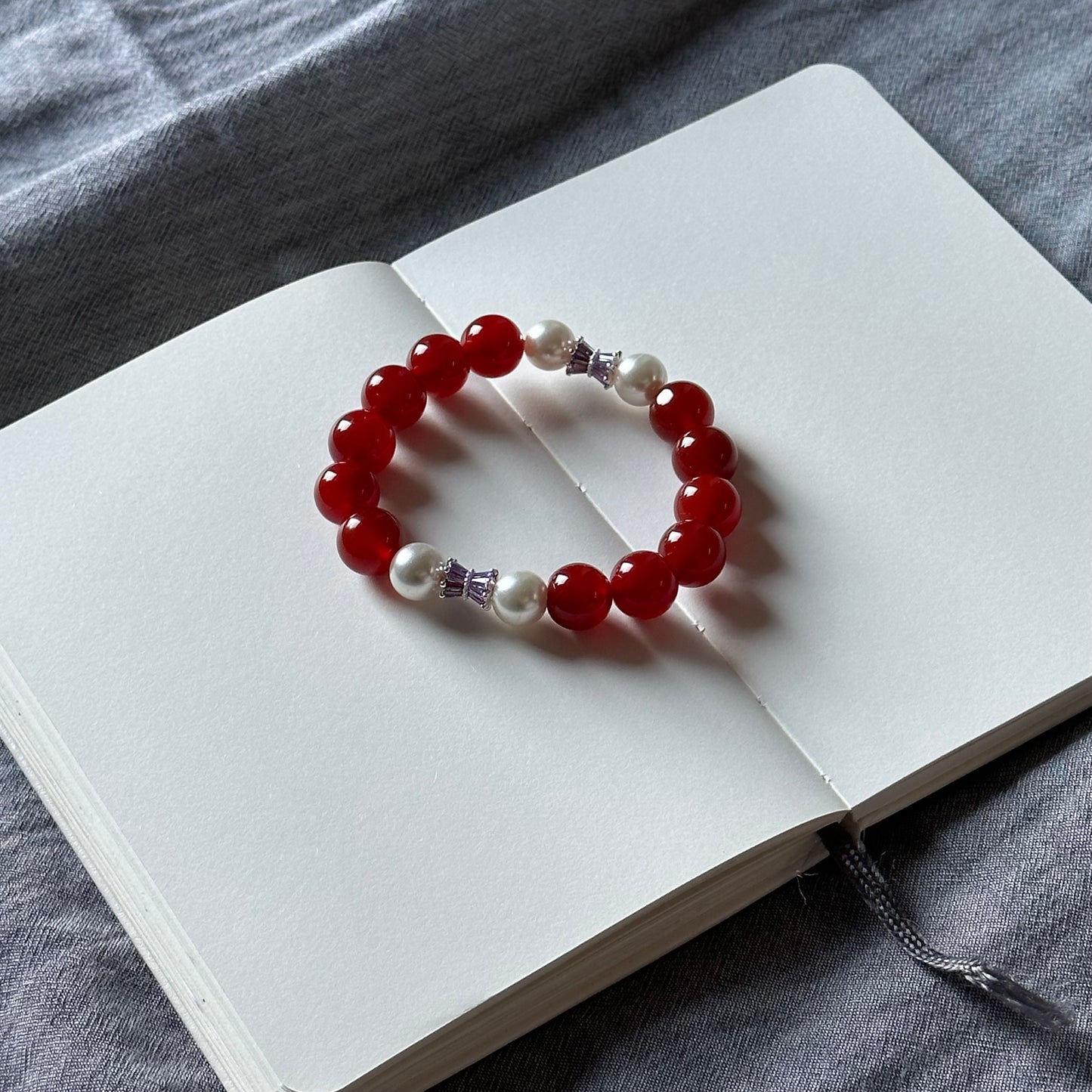 BS58 Red Agate Pearl Purple-Gold Accessories Bracelet