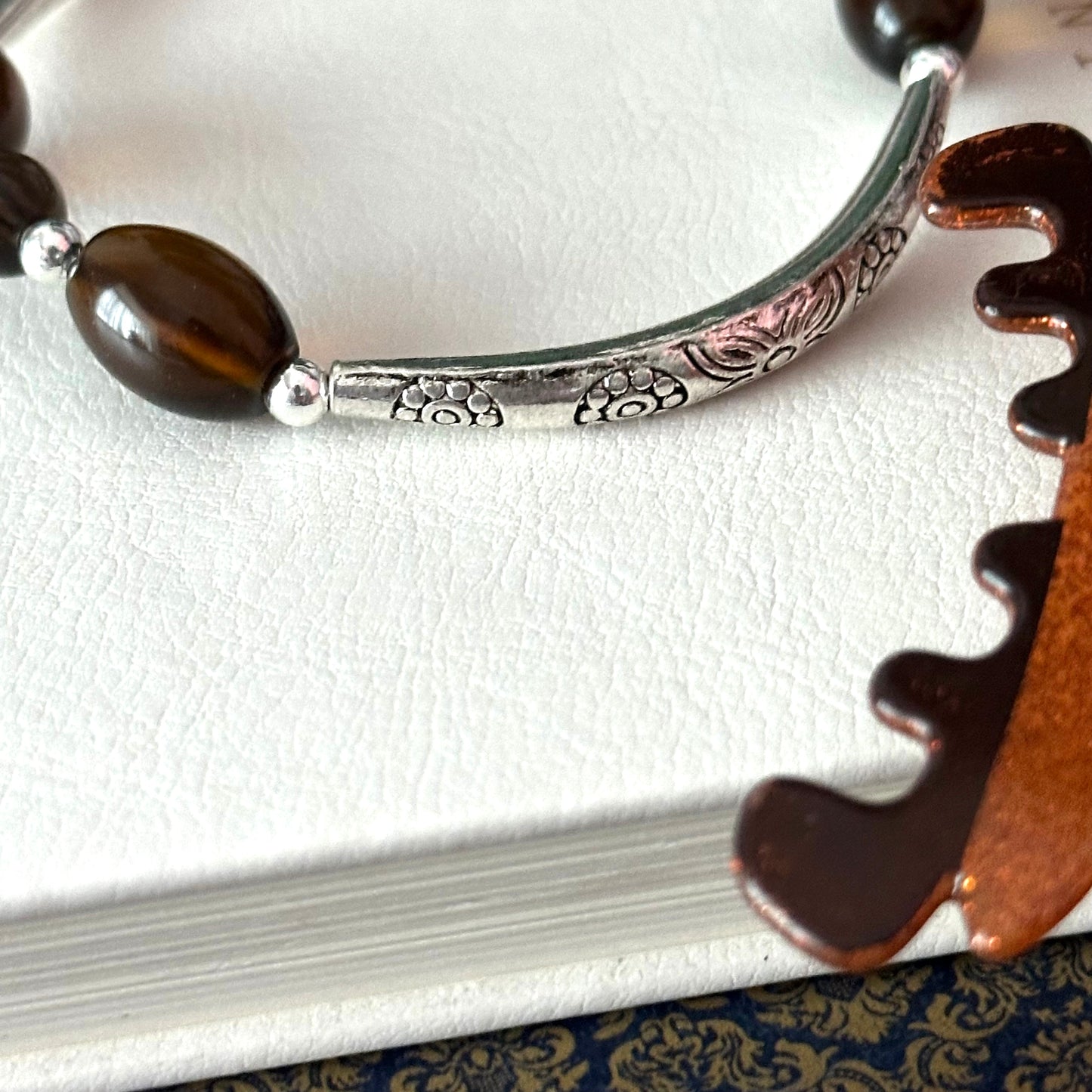 BS312【Christmas gift】Smoky quartz silver-plated bracelet