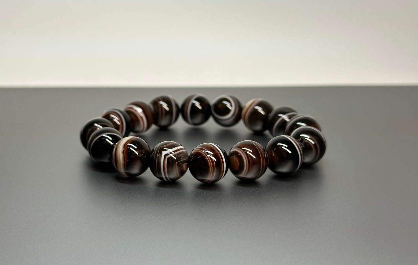 B26 縞瑪瑙 • 黑白手鏈手串 Black and White Sardonyx Bracelet