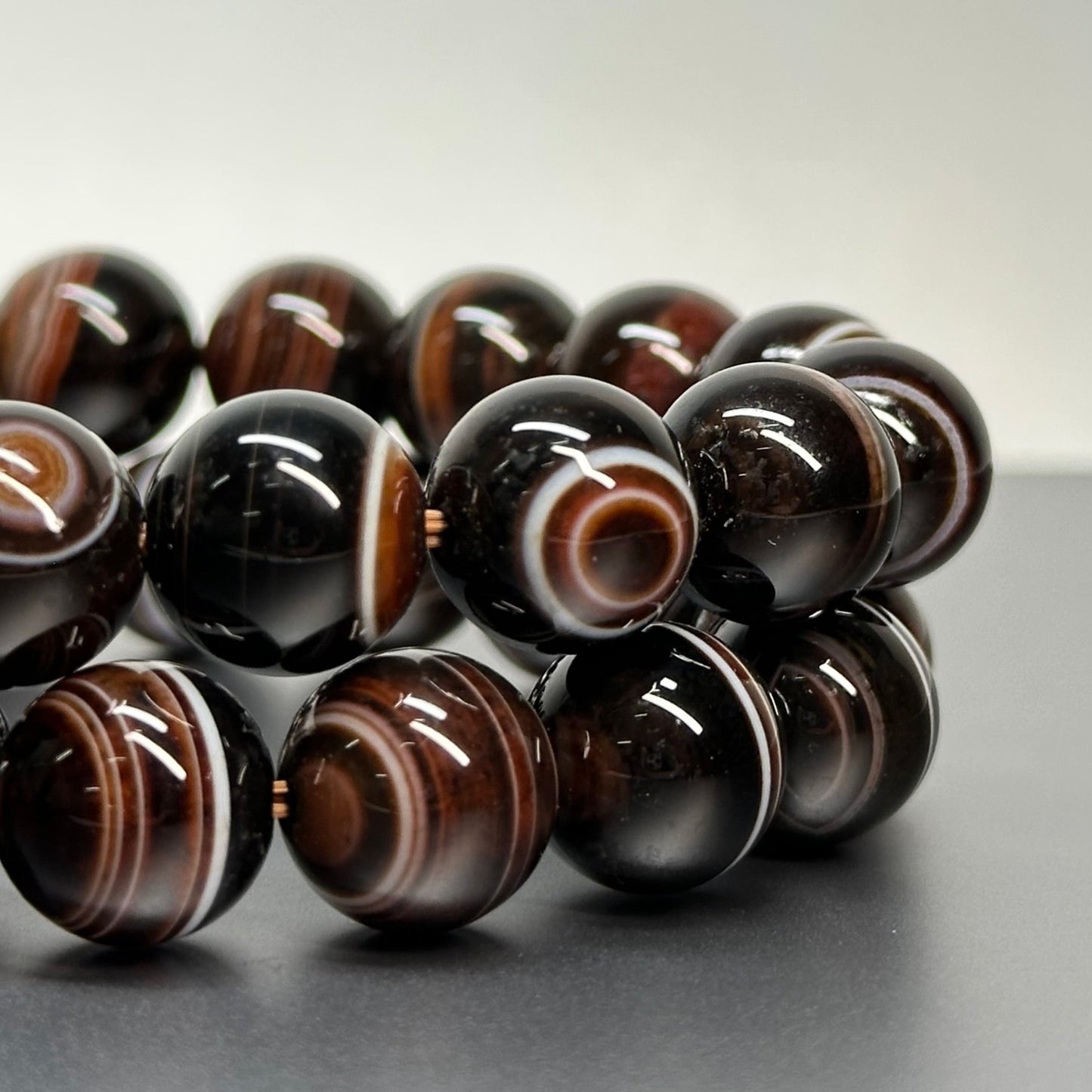 B26 縞瑪瑙 • 黑白手鏈手串 Black and White Sardonyx Bracelet
