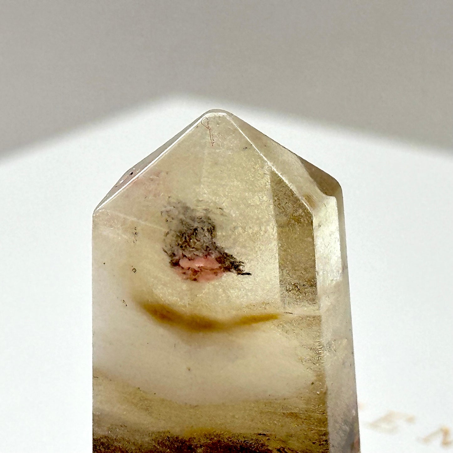 TS19【Stone of Wisdom】Small Yellow Fluorite Hexagonal Crystal Column for Office or Home Healing Decorations to Attract Wealth