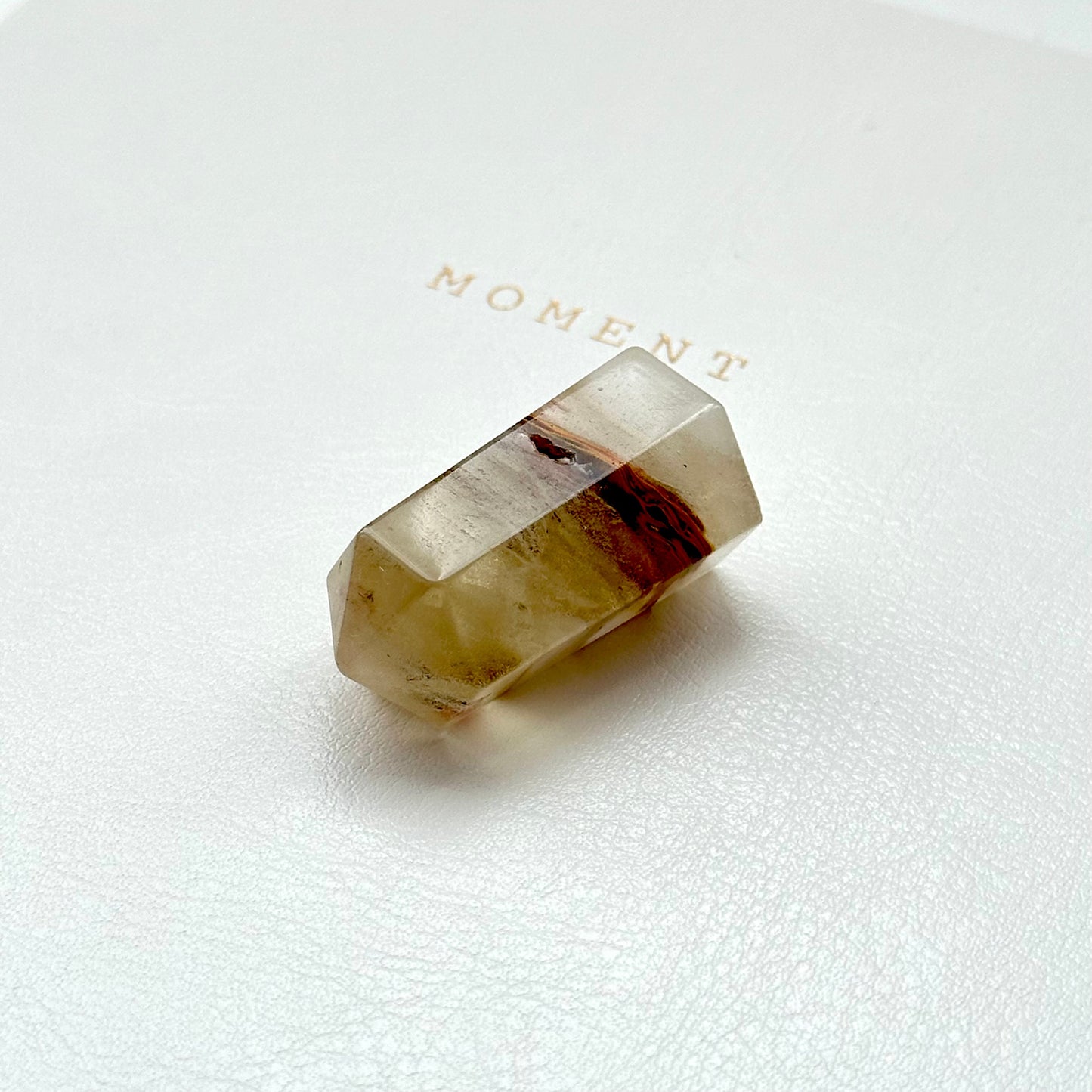 TS19【Stone of Wisdom】Small Yellow Fluorite Hexagonal Crystal Column for Office or Home Healing Decorations to Attract Wealth