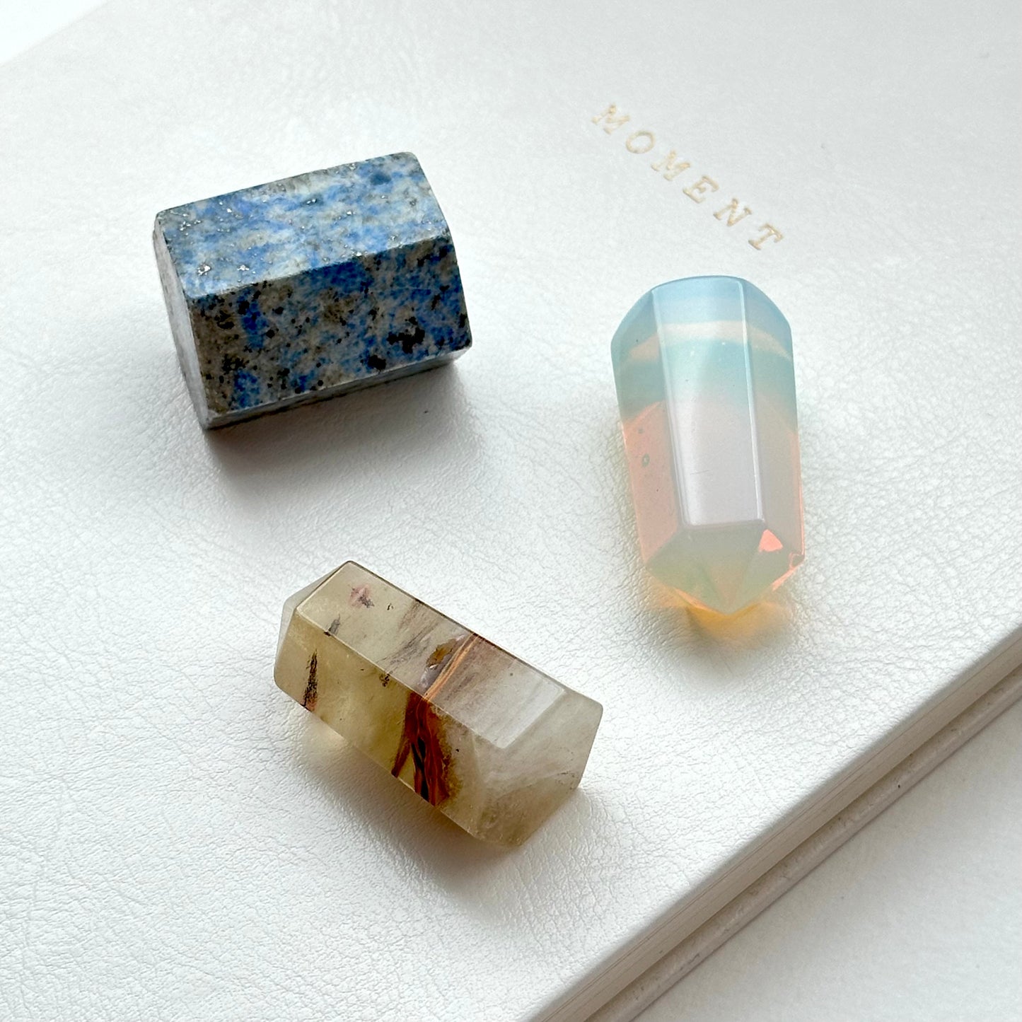 TS19【Stone of Wisdom】Small Yellow Fluorite Hexagonal Crystal Column for Office or Home Healing Decorations to Attract Wealth