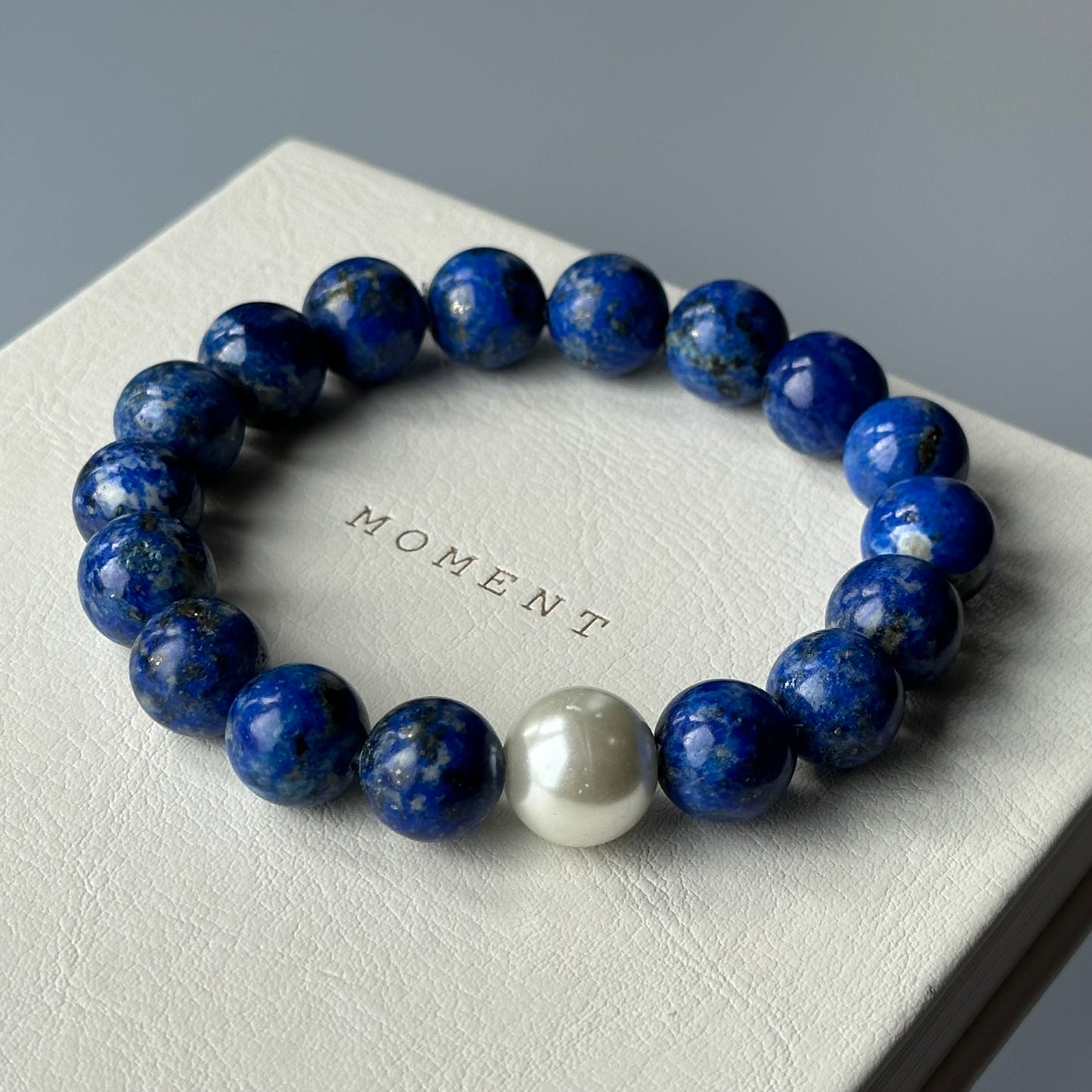BS12【水神罔象】青金淡水珍珠手鏈手串 Lapis with Big Pearl Bracelet