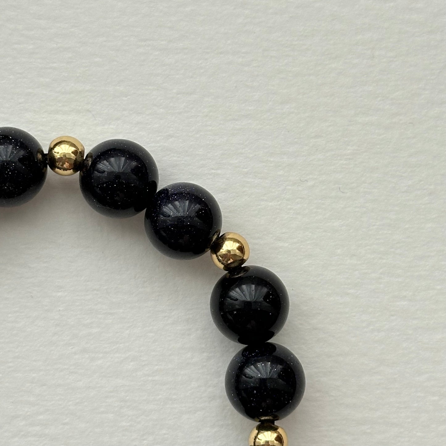 BS255【Starry Night】Blue Sandstone Simple Gold-plated Bracelet