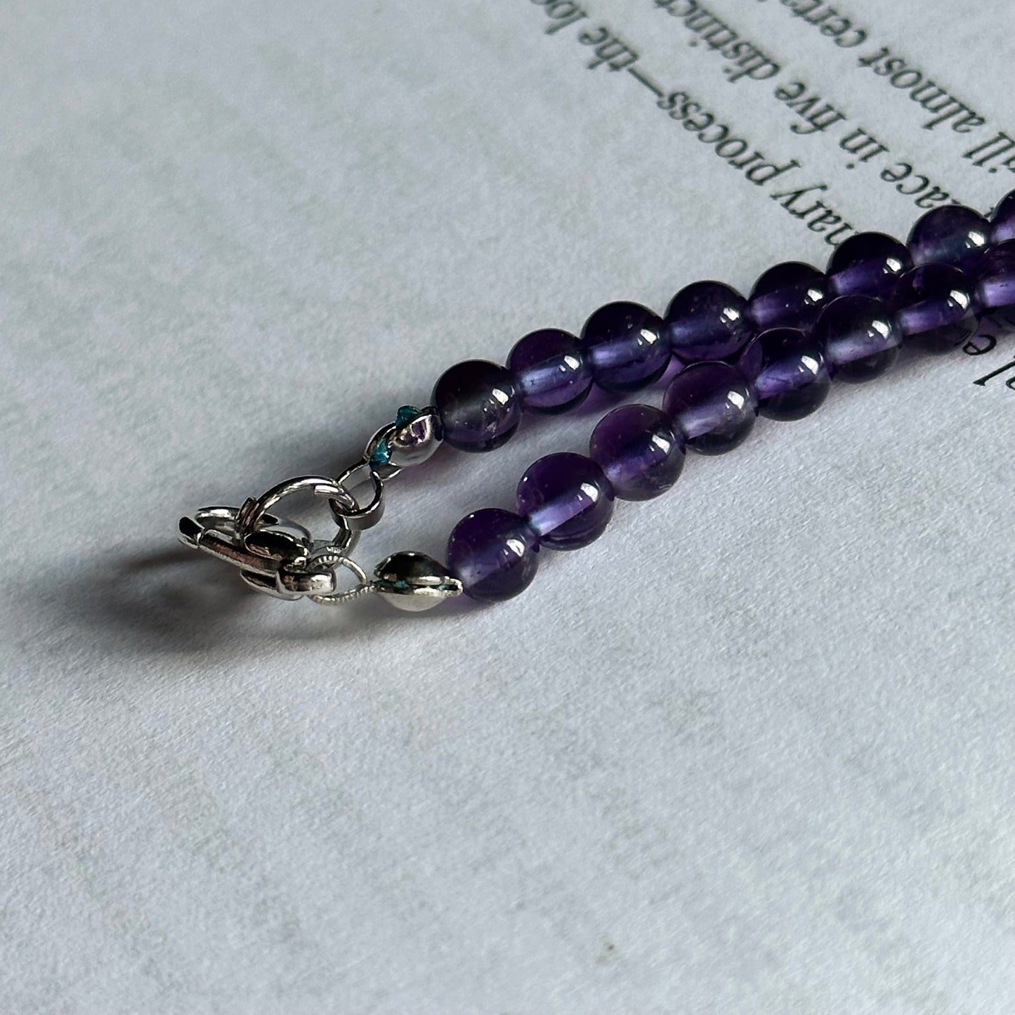 N1 Amethyst with Navy Blue Cat's-Eye Dolphin Necklace