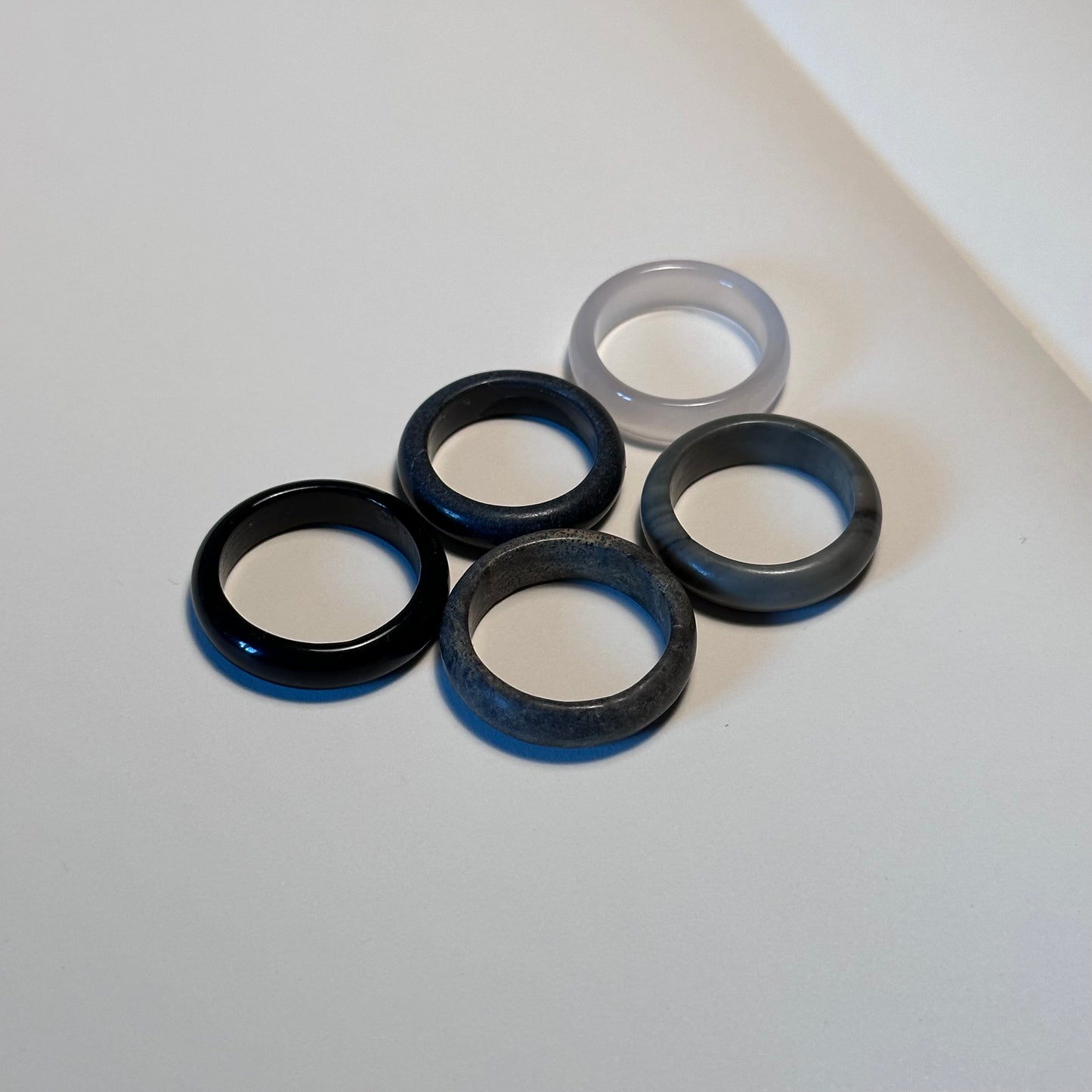 R02 Black Stone Dark Grey Ring (can be matched with 925 silver necklace)