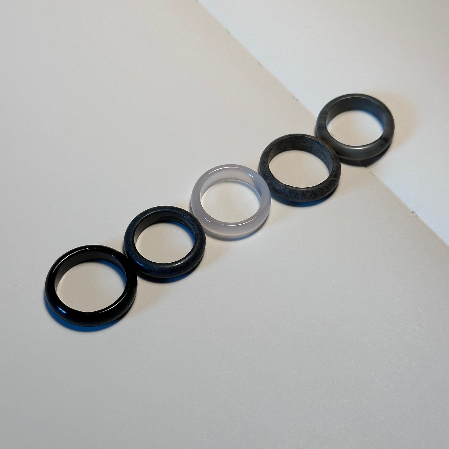 R01 Black Agate Ring (can be matched with 925 silver necklace)