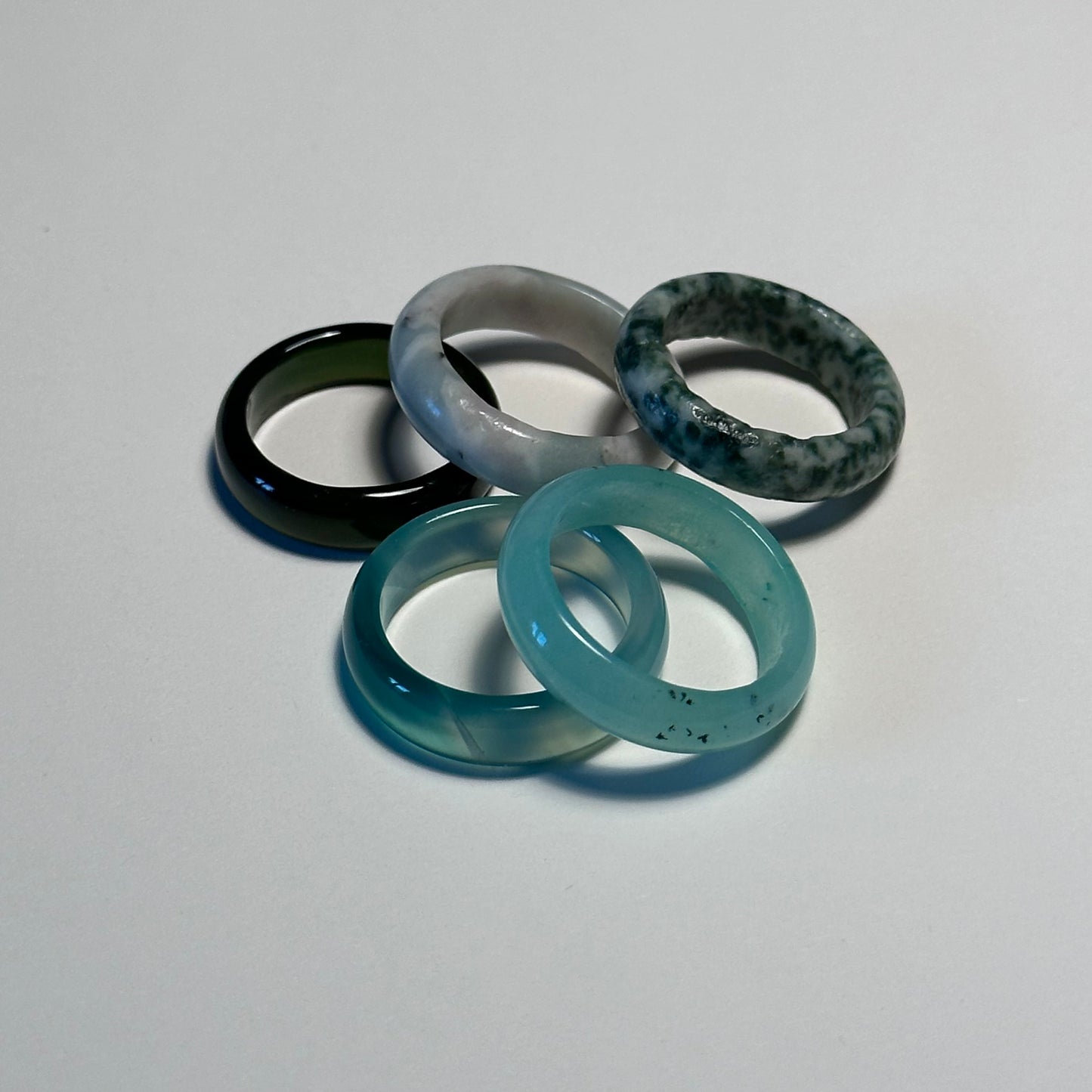 R06 Dark Green Agate Ring (can be matched with 925 silver necklace)