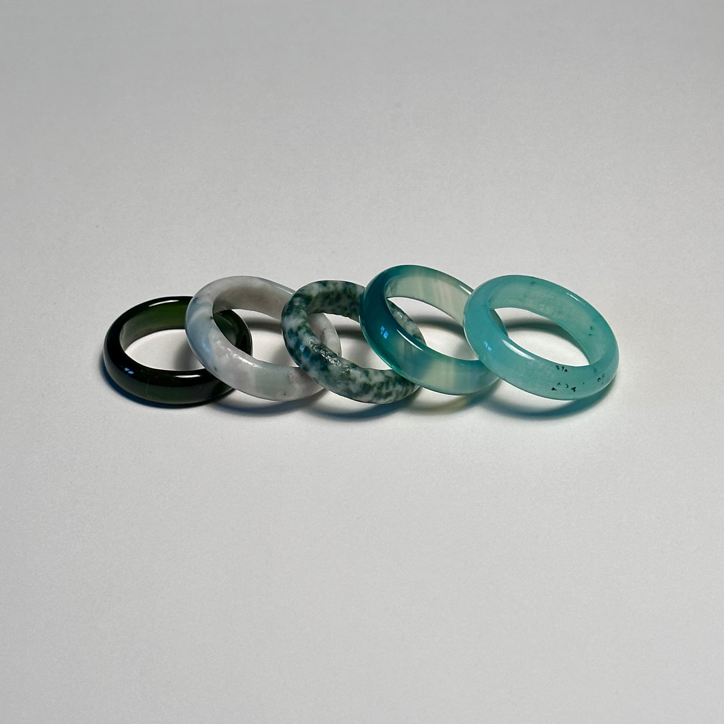 R06 Dark Green Agate Ring (can be matched with 925 silver necklace)