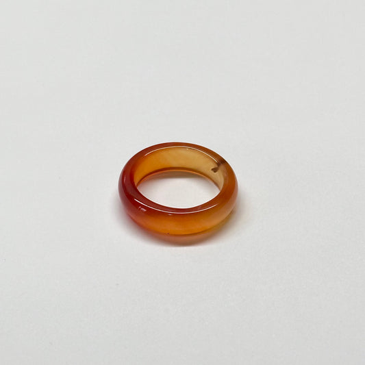R13 淺紅瑪瑙介指戒指 Light Red Agate Ring (可配925銀項鏈)