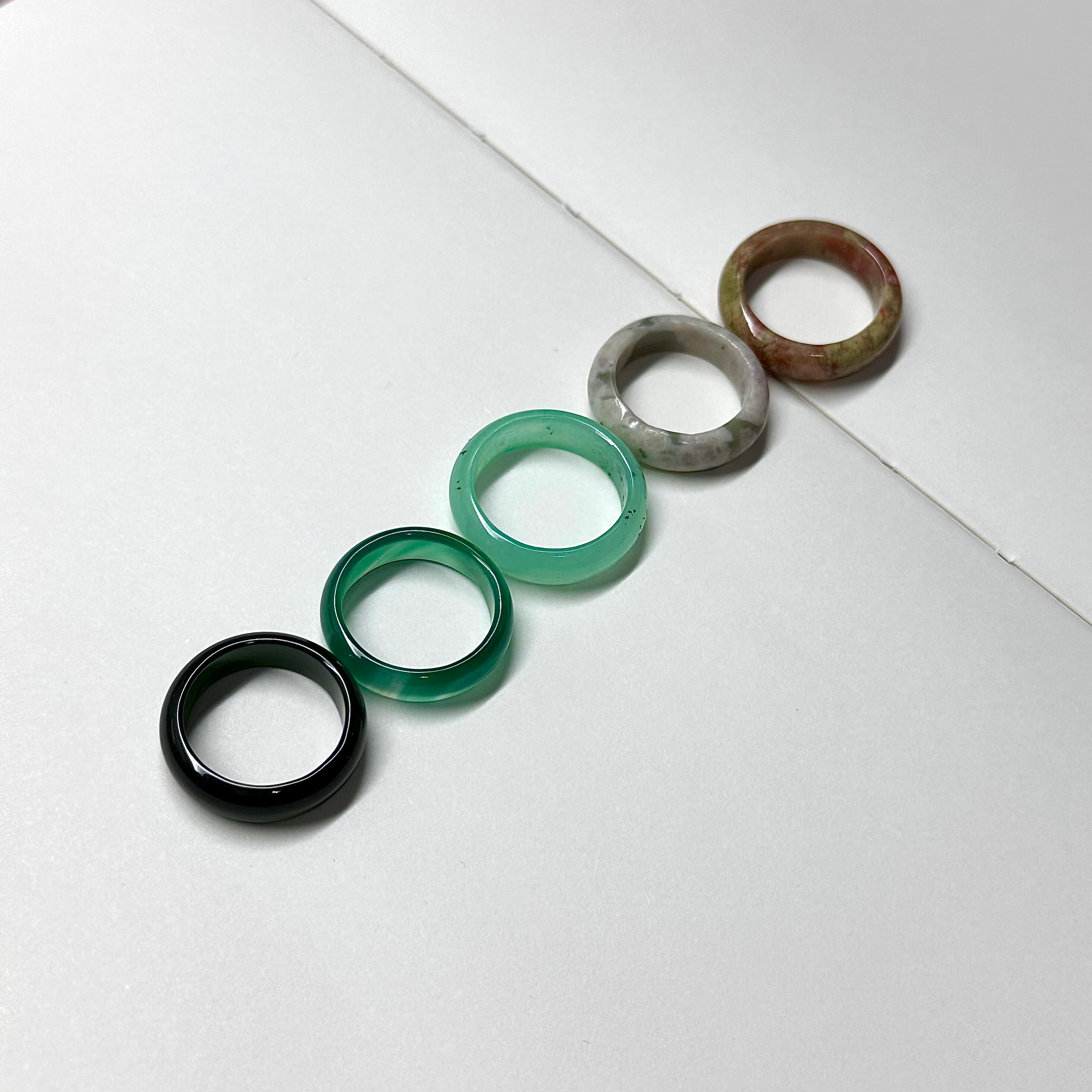 R08 綠瑪瑙介指戒指 Green Agate Ring (可配925銀項鏈)