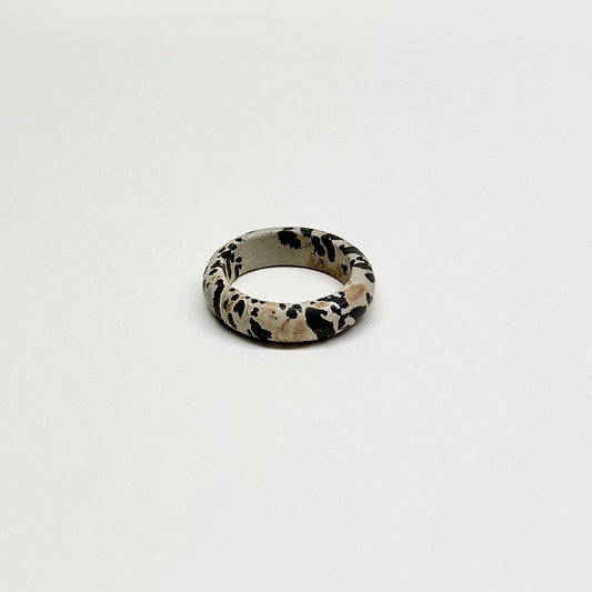 R24 斑點碧玉介指戒指 Dalmatian Jasper Ring (可配925銀項鏈)
