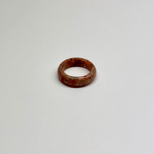 R25 花碧玉介指戒指 Flower Jasper Ring (可配925銀頸鏈項鏈)