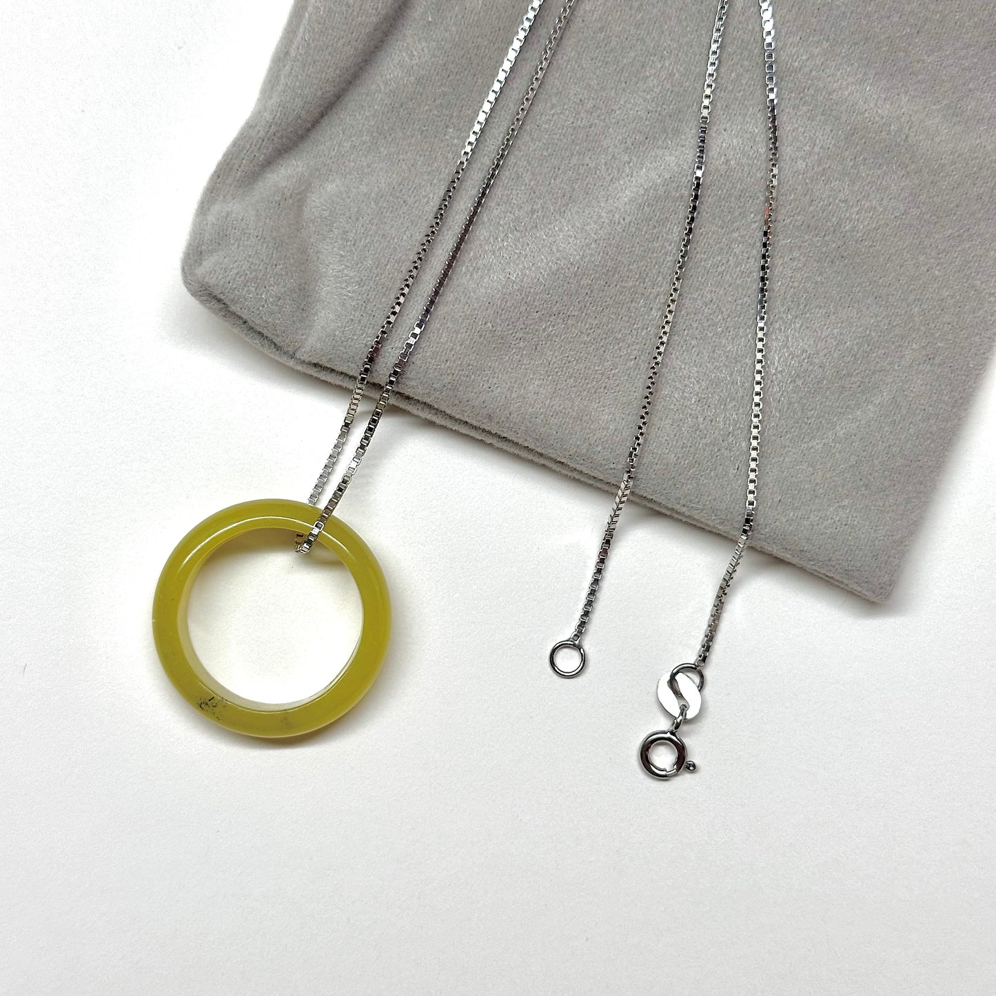 R19 綠玉介指戒指 Green Jade Ring (可配925銀項鏈)