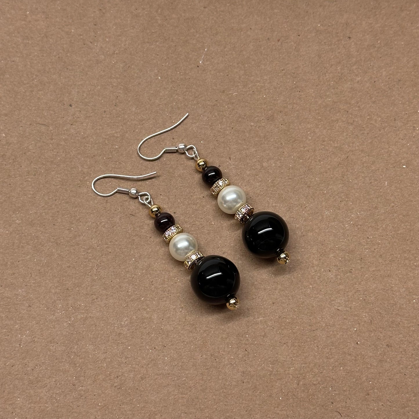 E13 Black Agate Pearl Classic Golden Accessories Earring
