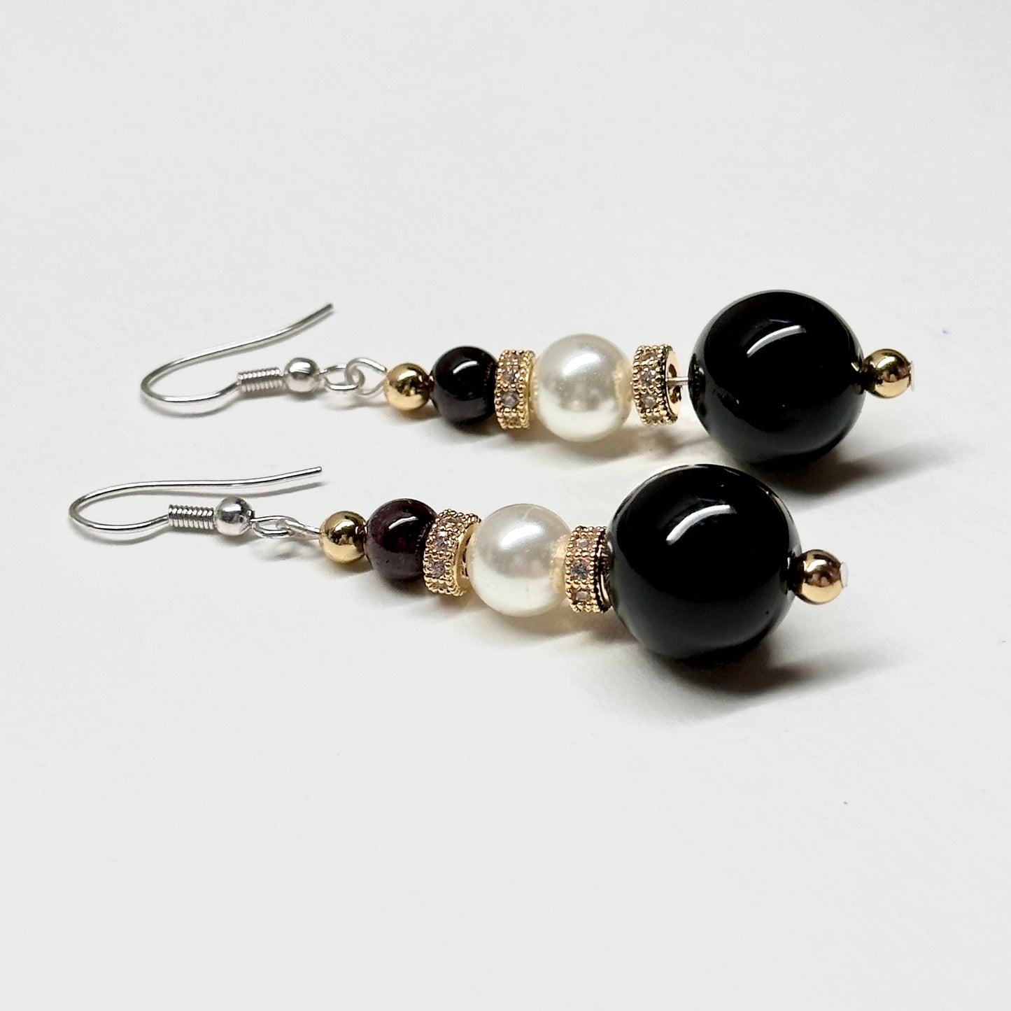 E13 Black Agate Pearl Classic Golden Accessories Earring