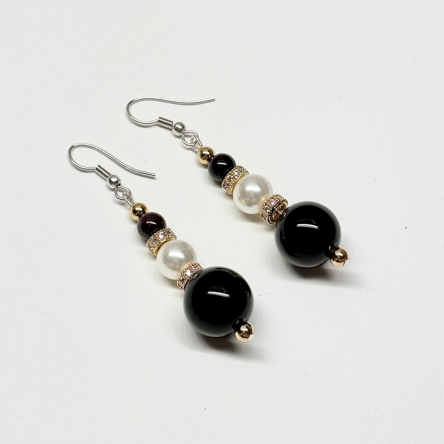 E13 Black Agate Pearl Classic Golden Accessories Earring