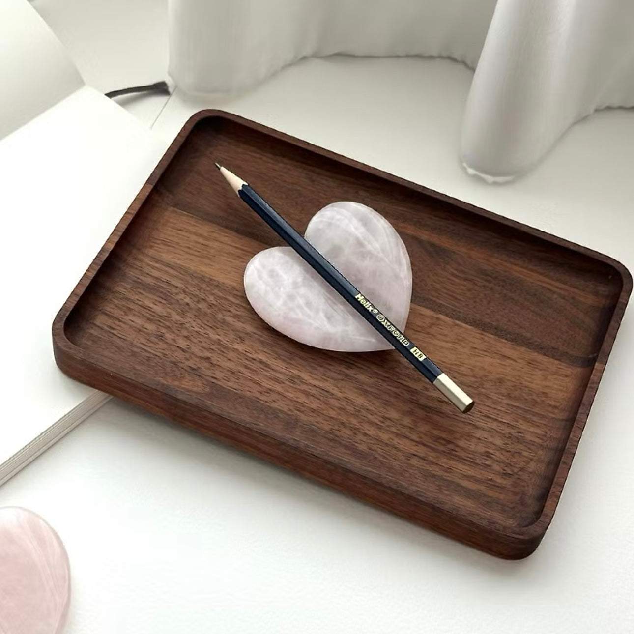 TS4【Love Stone】Pink Quartz Arch Heart Shape Cute Healing Device Decoration Object Holder for Office or Home