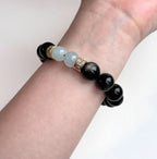 BS317 銀曜石 | 海藍寶 18K鍍金手鏈手串