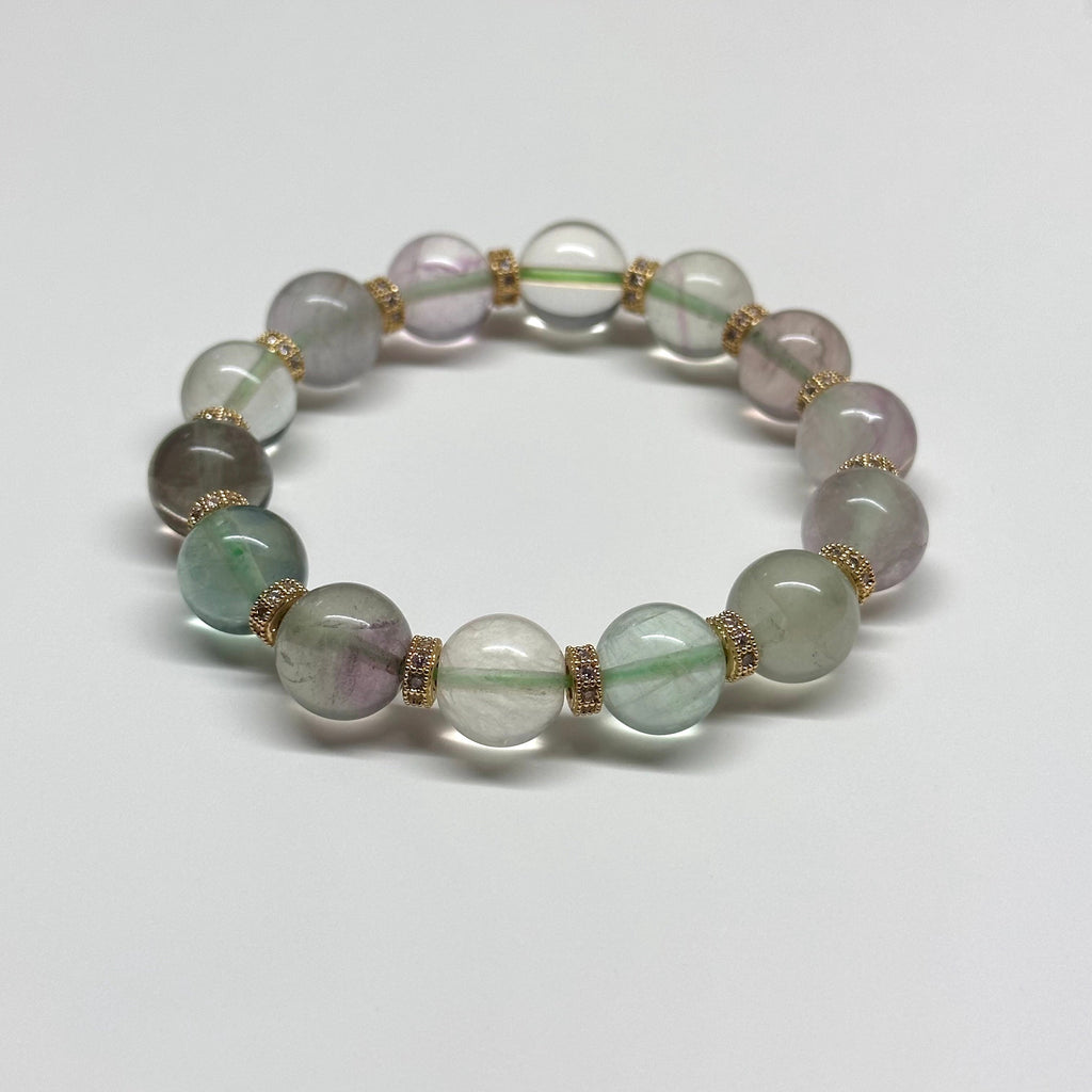 [Minor Imperfections - One Item Per Picture] Fluorite 18K Classic Gold Plated Accessory Bracelet BS17