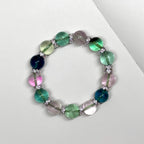 [Minor Imperfections | One Item Per Picture] Fluorite Heart-Shaped Silver Accessory Bracelet BS19 Fluorite