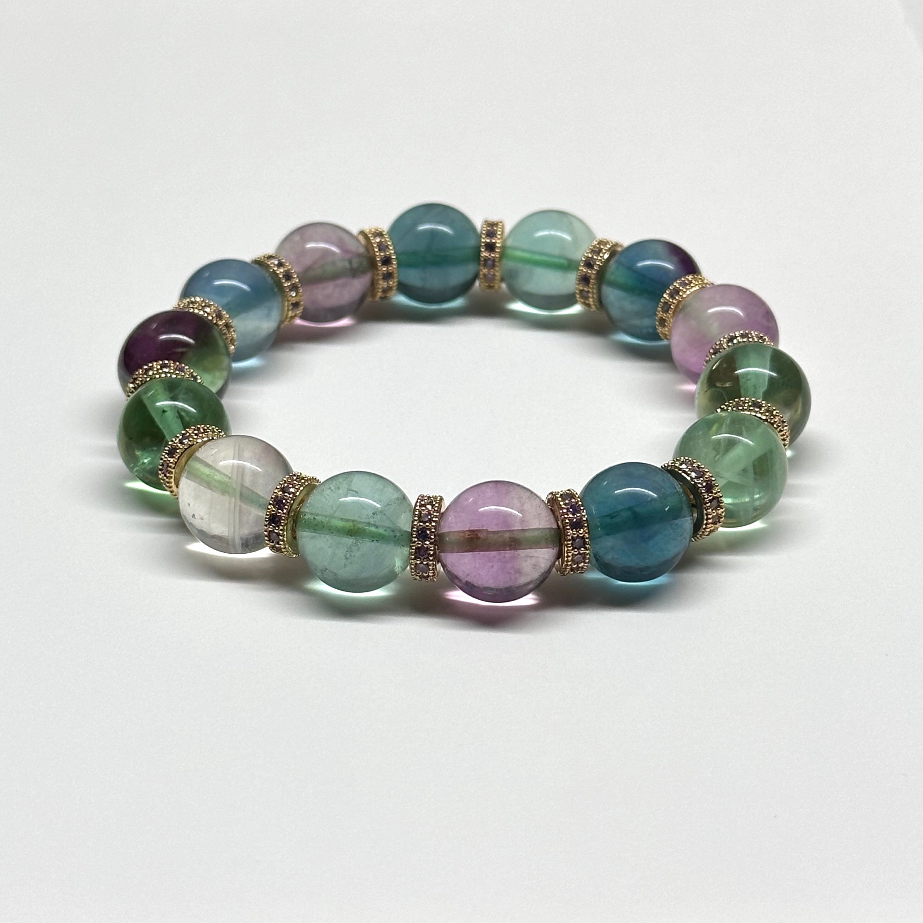 BS20 Fluorite Classic Purple Gold Accessories Bracelet