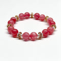 BS27 Watermelon Stone | Freshwater Pearl Lavender Gold Bracelet