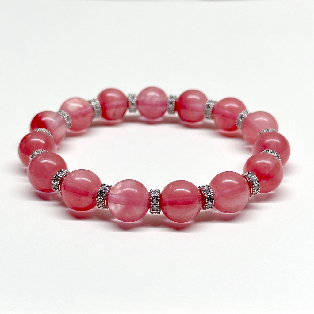 BS29 [Lucky] Watermelon Quartz Classic Silver Accessories Bracelet