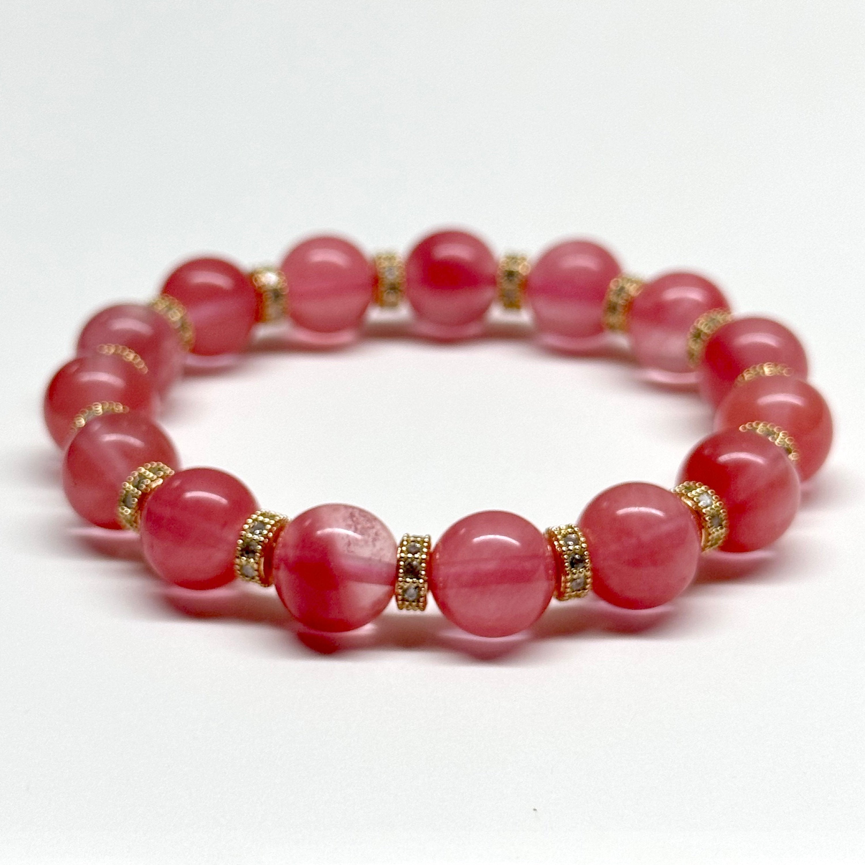 BS30 [Lucky] Watermelon Red 18K Gold-plated Classic Bracelet Watermelon Quartz Classic Gold Accessories Bracelet