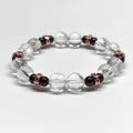 BS40【Ice Beard】White Crystal Garnet Rose Alloy Bracelet