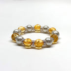 BS48【天蠍射手|11月|星辰未晚】黃水晶大淡水珍珠鍍銀心形鍍銀手鏈手串