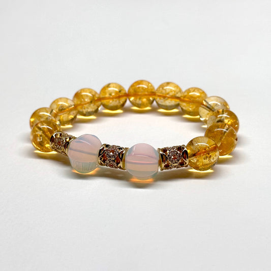 BS51【天蠍射手座|11月】黃水晶蛋白石18K鍍金手鏈手串 Citrine 18K Gold Plated Accessories Bracelet