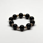 BS53【獅子處女座|8月】黑瑪瑙18K鍍金球手鏈手串