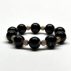 BS53【獅子處女座|8月】黑瑪瑙18K鍍金球手鏈手串