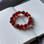 BS59 紅瑪瑙金配飾手鏈手串