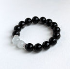 BS318 銀曜石 | 白猫眼 鍍銀手鏈手串