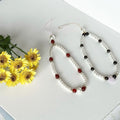 S1 【Gemstone Phone/Camera Hanging Chain】Rose Quartz | Red Agate | Black Agate | Imitation Pearl Gold Plated Hanging Cord