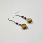 E06 金虎眼紫晶珍珠耳環 Golden Tiger Eye Amethyst Pearl Accessories Earring