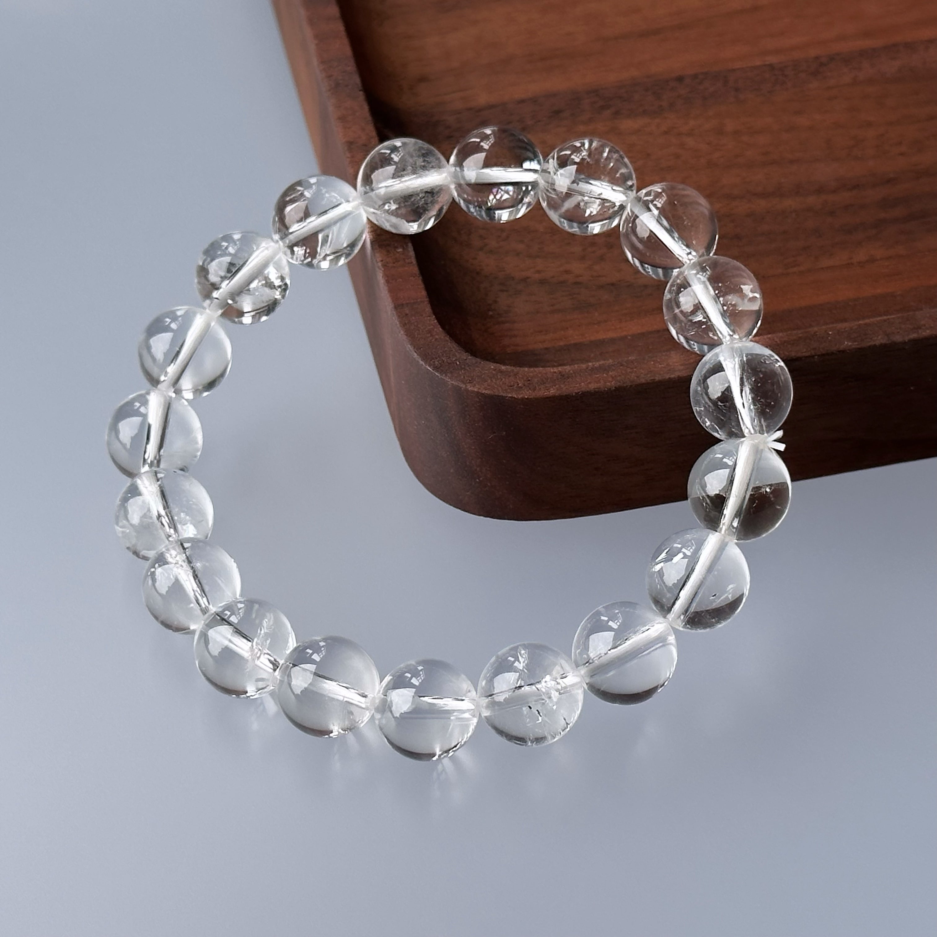 B12 White Crystal Pure Bead Bracelet