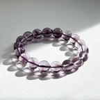 B17【水瓶雙魚座|2月誕生石】高透紫水晶純珠手鏈手串