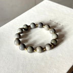 BS299 [Ethnic Style | Gobi Agate] Alashan Gray Simple Gold-plated Bracelet