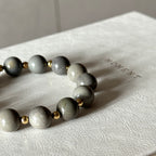 BS299 [Ethnic Style | Gobi Agate] Alashan Gray Simple Gold-plated Bracelet