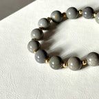 BS299 [Ethnic Style | Gobi Agate] Alashan Gray Simple Gold-plated Bracelet