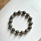 BS299 [Ethnic Style | Gobi Agate] Alashan Gray Simple Gold-plated Bracelet