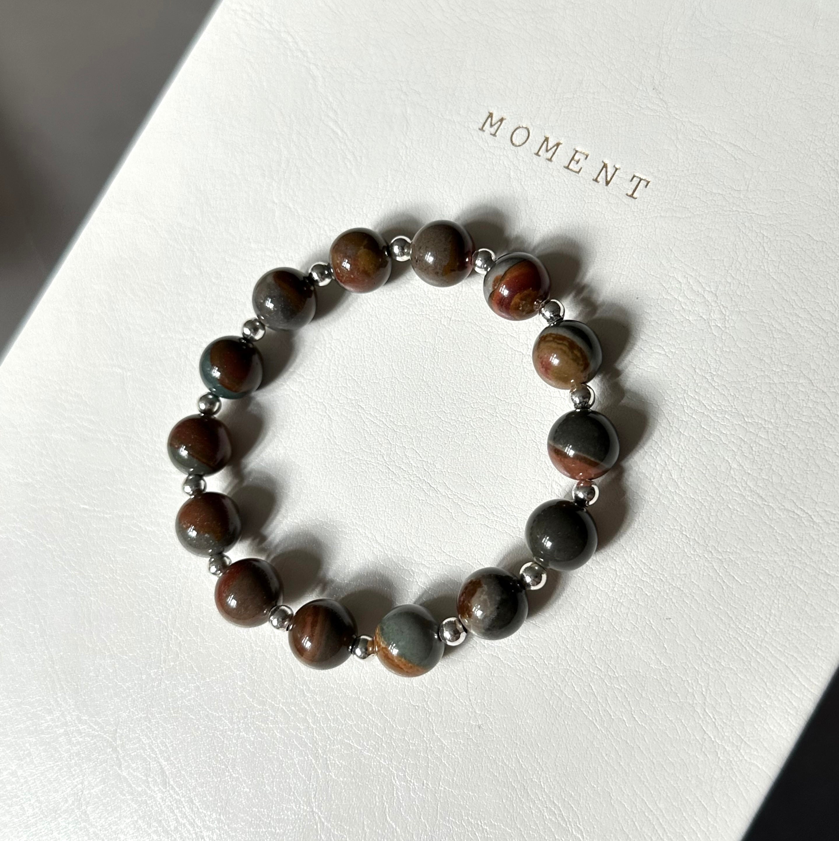 BS300 [Ethnic Style | Gobi Agate] Alashan Color Simple Silver-plated Bracelet