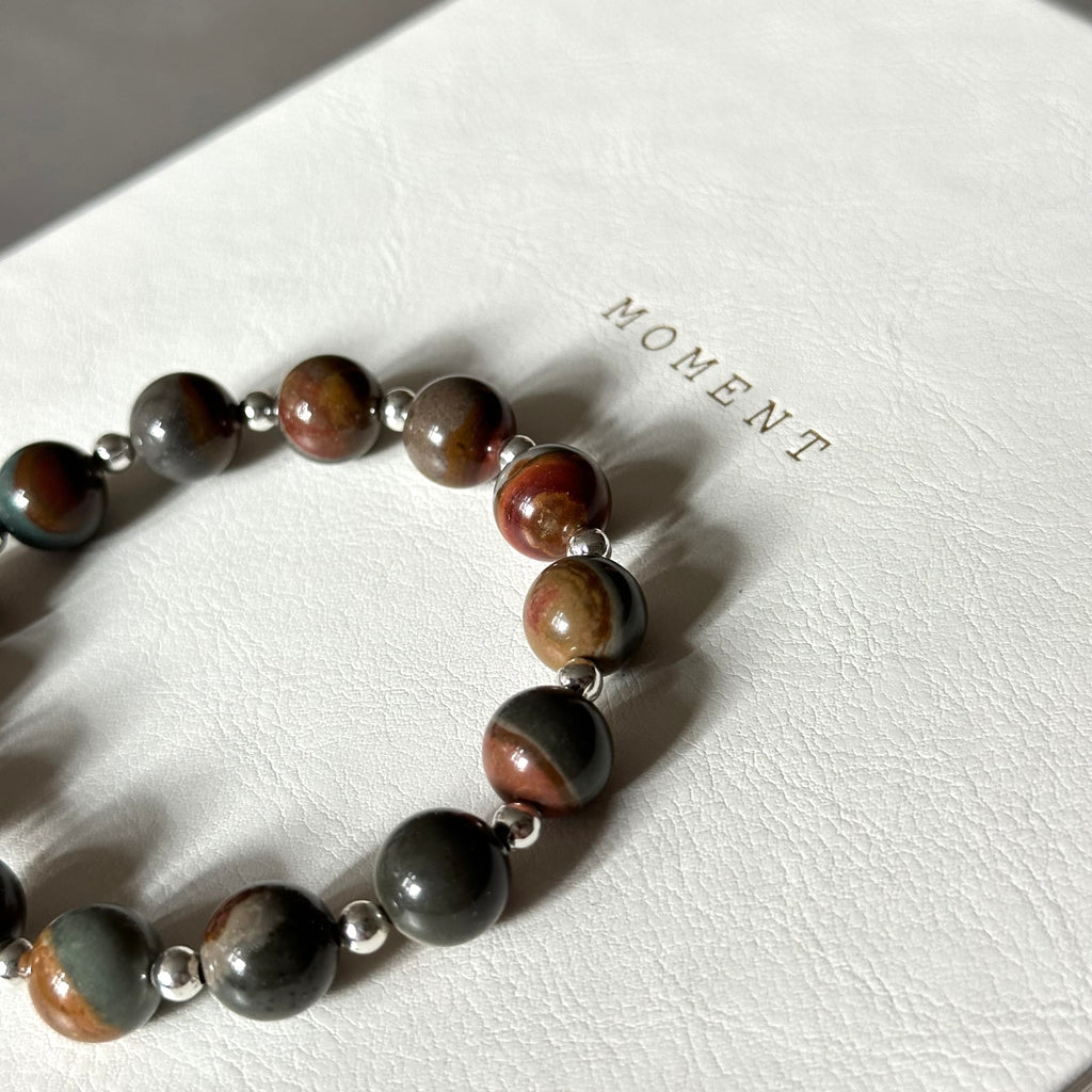 BS300 [Ethnic Style | Gobi Agate] Alashan Color Simple Silver-plated Bracelet