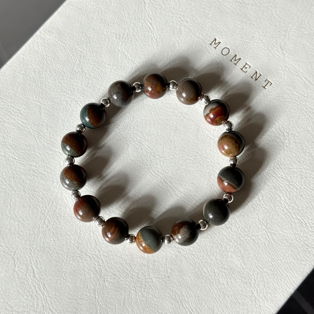 BS300 [Ethnic Style | Gobi Agate] Alashan Color Simple Silver-plated Bracelet
